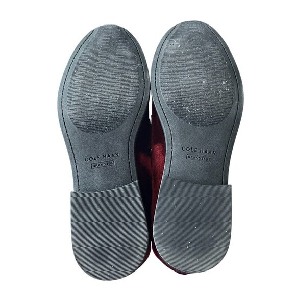 Cole Haan Cordovan Velvet Stassi Loafers Bordeaux Women's Size 8 *No Chain - Picture 9 of 11